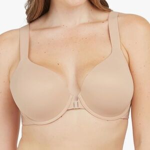 Spanx Women’s 36DDD Nude Cream Wide Strap Front Closure Full Coverage 36F